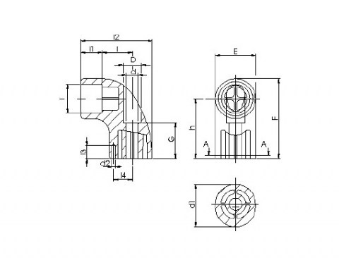 Bügelgriff MTR/B - Technische Zeichnung | Kuala Kunststofftechnik GmbH