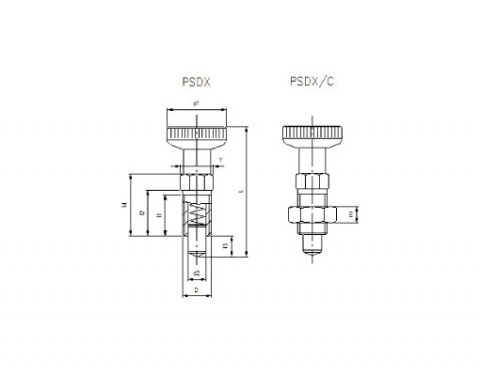 Rastbolzen PSDX - Technische Zeichnung | Kuala Kunststofftechnik GmbH